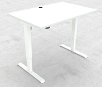 Hæve-/sænke bord. Arbejdsbord mål 120x80 cm, hvid stel og hvid bordplade