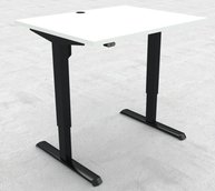 Sort Hæve-/sænke bord. Arbejdsbord mål 120x80 cm, sort stel og sort bordplade