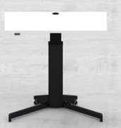Et søjlet Hæve-/sænkebord 100x60, sort stel og hvid bordplade, Flot design